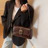 Fashion texture solid color small square bag new popular simple shoulder messenger bag underarm commuter bag