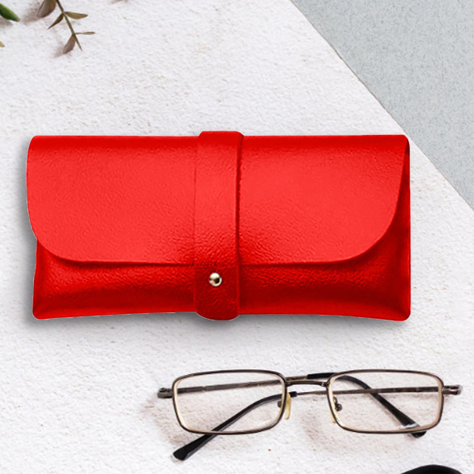 

Портативный кожаный футляр для очков с фиксированной пряжкой, удобная сумка для хранения очков One Size красный
