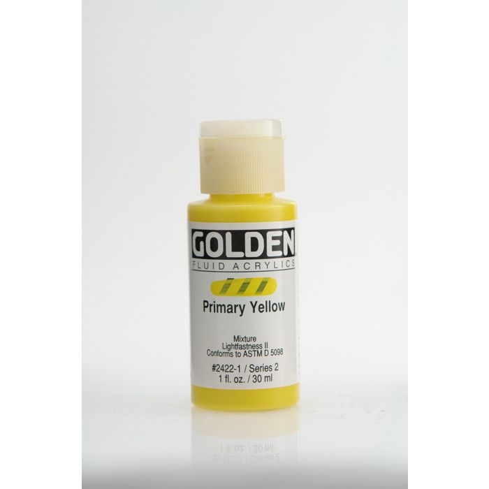 Liquid Acrylic Paint - GOLDEN - Primary Yellow - 30ml - High Resistance - Flexibility
