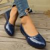 Large Size Pointed Wedge Heel Single Shoes Women's 2 Autumn New Casual Soft Sole Outer Wear Shallow Beanie Shoes