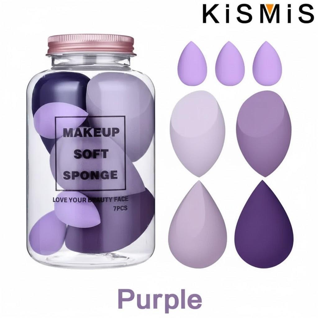 

7Pcs Makeup Sponge Set Soft Wet and Dry Use Cosmetic Puff Foundation Powder Sponge Beauty Tool фіолетовий