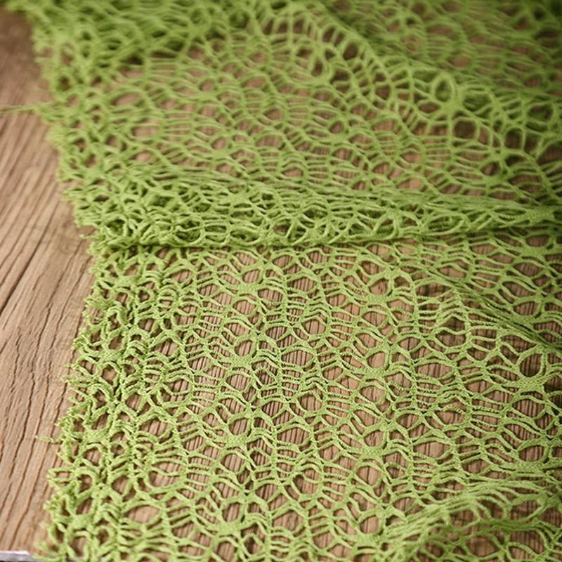 1Yard Avocado Green Hollow Mesh Gauze Irregular Winding Texture Creative Dress Diy Clothing Sewing Fabric Bouquet Packaging