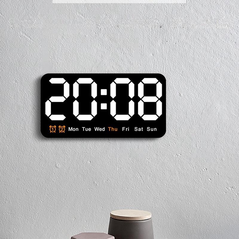 

Электронные настенные часы с дисплеем температуры и даты, настольные часы, настенные цифровые светодиодные будильники для дома, 12/24-часовое голосовое управление