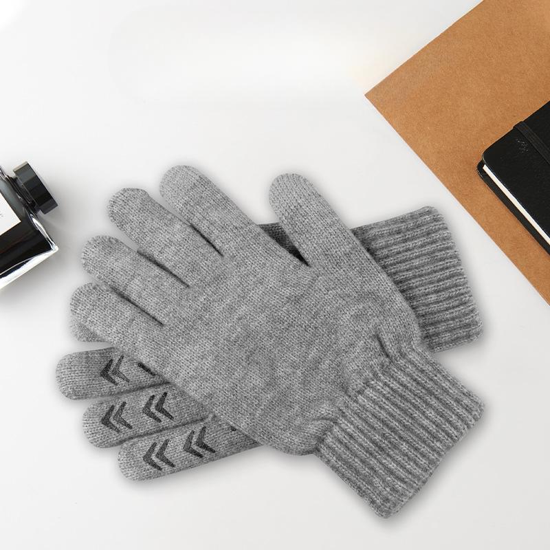 Warm Gloves Touch Screen Non Slip Men and Women Autumn and Winter Cashmere Knitted Gloves for Students Riding Cold Proof Gloves