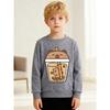 European Sizes Kids' Stylish Sweatshirt, a Round-Neck Pullover for , Featuring a Bucket Print, Suitable for Casual Wear And Outdoor Activities