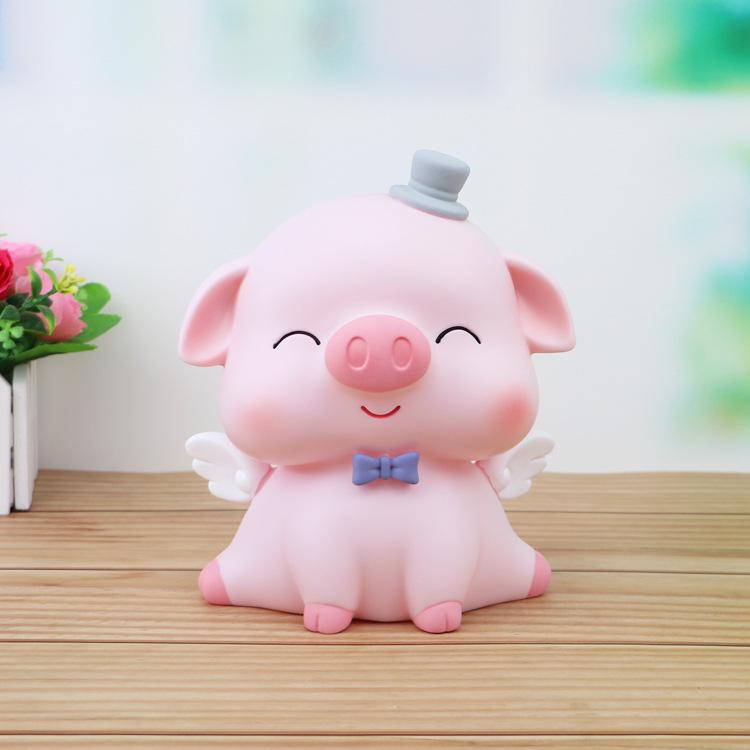 Korean Cute Pig Children's Money Box | Internet Celebrity Cartoon Drop-Proof Silicone Piggy Bank Ornament