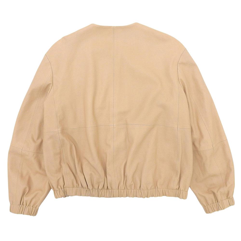 theory luxe Super soft leather collarless jacket for women, beige, size 38 Jacket 38 beigeUsed