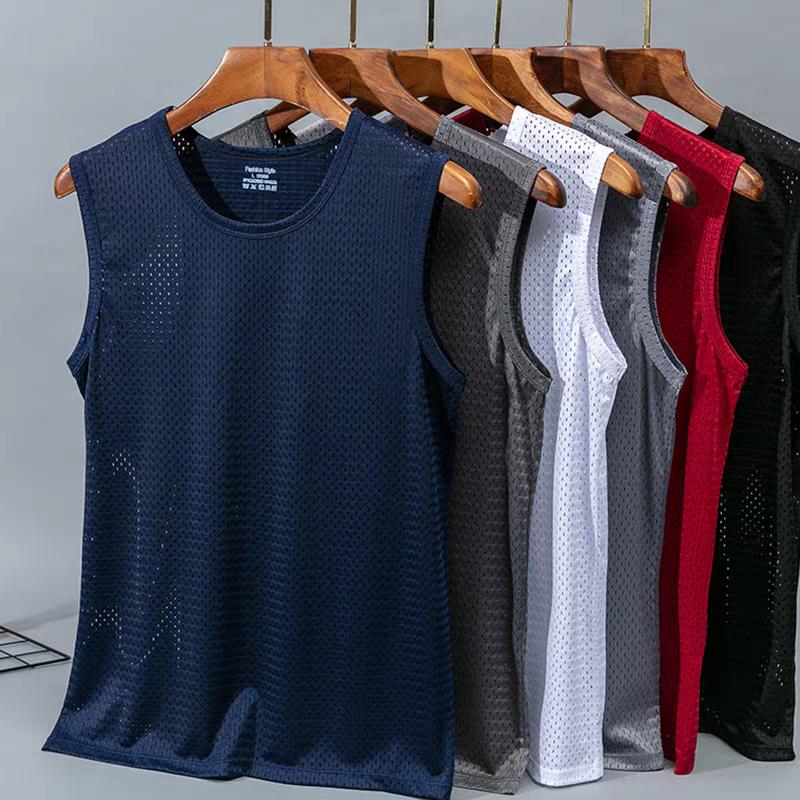 Men's Quick-Drying Ice Silk Mesh Sleeveless Sports Vest