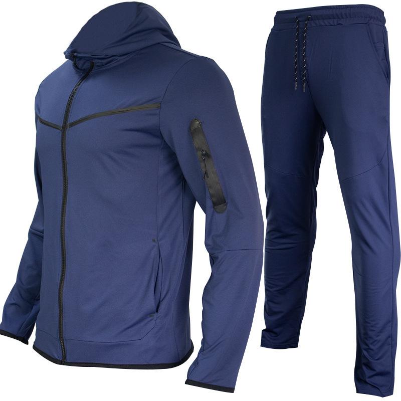 Spring Autumn Fashion Tracksuits Men Set Long Sleeve Zipper Jacket Sweatpants Jogging 2 Piece Sets Mens Casual Run Sport Suit