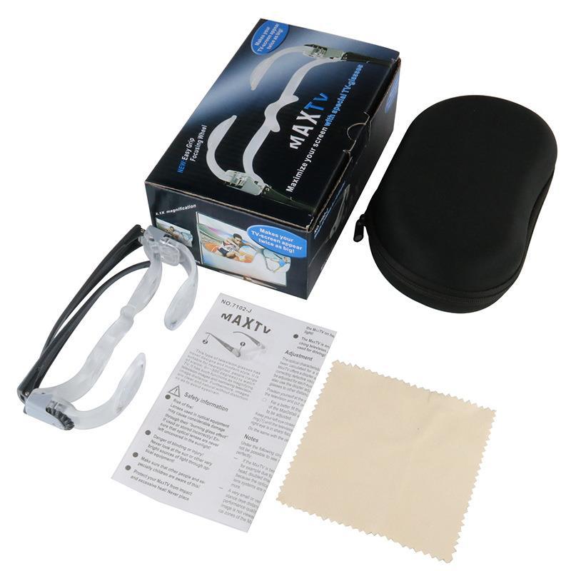 Eyeglass Style Binocular Magnifying Glasses For Reading &amp; Tv Watching, Hands-free Optical Magnifier For Hyperopia And Presbyopia