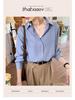 Spring Korean Style Solid Color Long Sleeve Overlap Shirt for Women