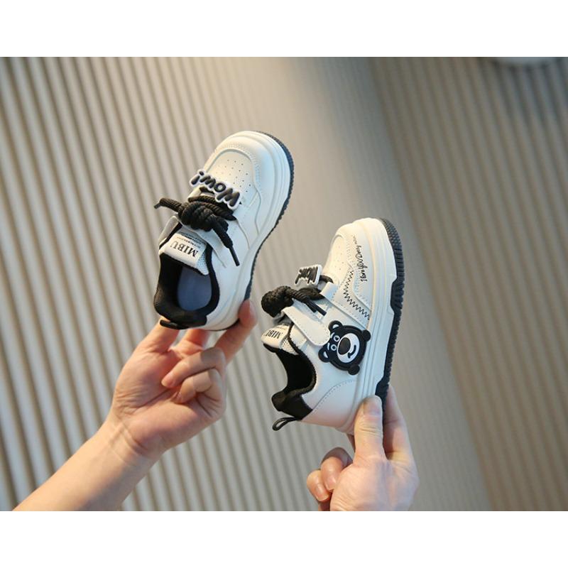 Cartoon Kids Casual Sports Sneakers Soft Sole White Shoes For Boys And Girls