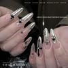 Dark Chrome Heart Nail Accessories: Rhinestone Cross, Star & Moon Alloy Gems