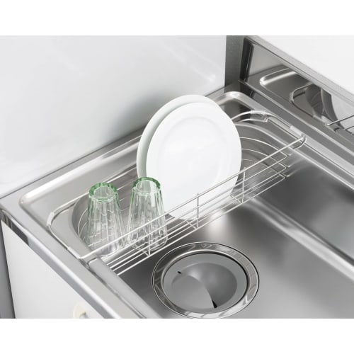 Yoshikawa Dish Drainer, Sink-side Dish Drainer, 12cm Wide x 47cm Deep x 8.3cm High, Made in Japan, Hi! Series, 1306224
