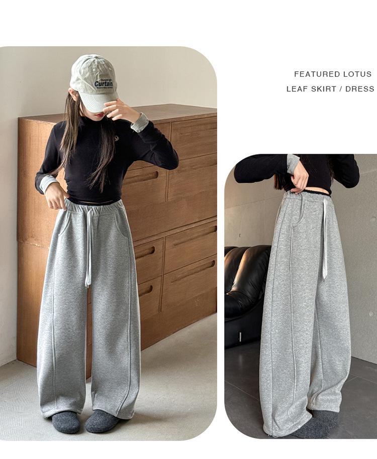 Girls' 2025 Fleece Scimitar Pants: Stylish and Casual Autumn/Winter Sweatpants for Big Kids