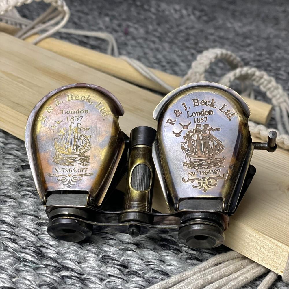Wintage Lornetka Składana Monokular Teleskop Luneta Mosiądz Solidny Antyczne Wykończenie