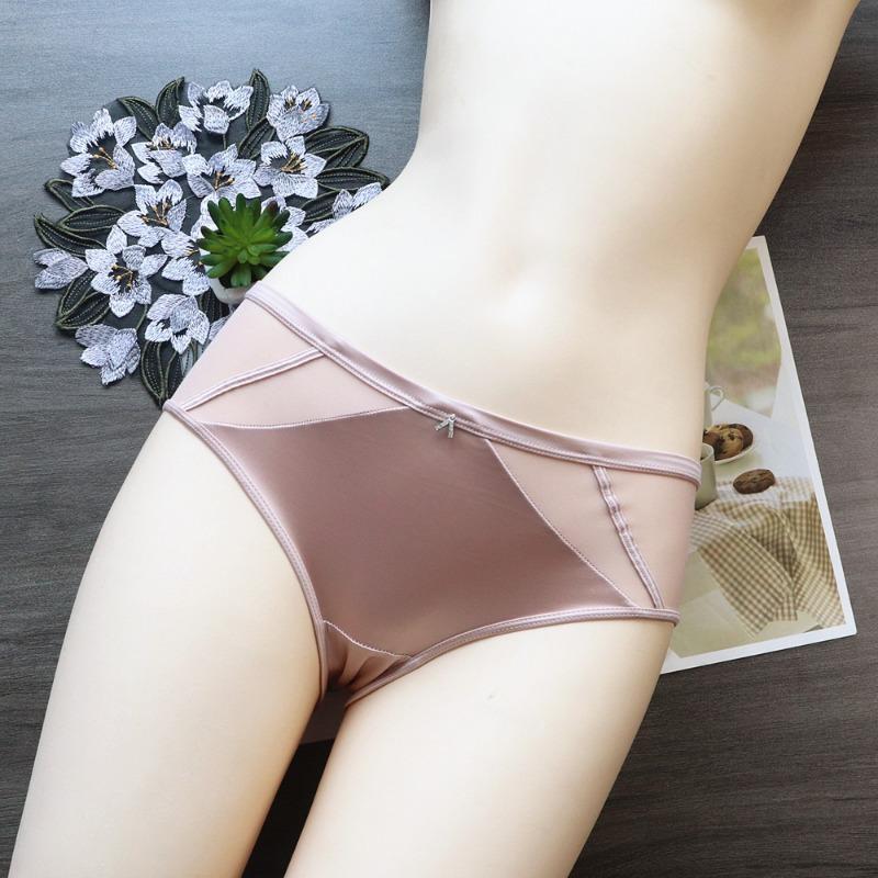 Underwear Mesh Women Low Waist Briefs Breathable Comfortable Panties Female
