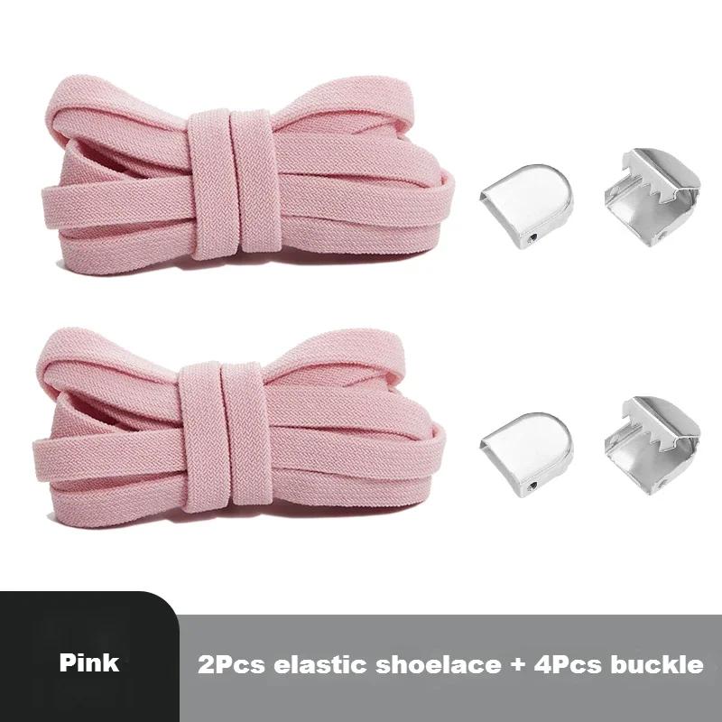 Elastic Laces Sneakers Shoelaces Without Ties End Locks College Style Shoestring Rubber Band for Laces Shoes Accessories 1Piar
