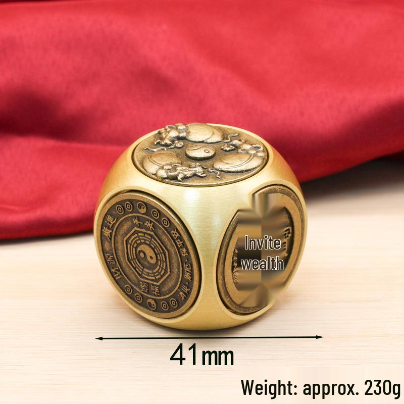 Mosazná vícestranná rotující dekompresní ozdoba pro přilákání bohatství a pokladů