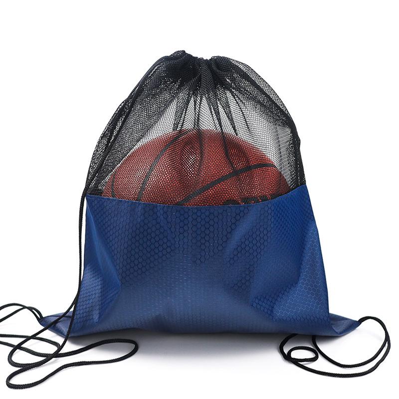 

Drawstring Backpack: Marathon, Basketball, Sports & Fitness Bag with Mesh Pocket One Size (W39*H42) Темно-синій