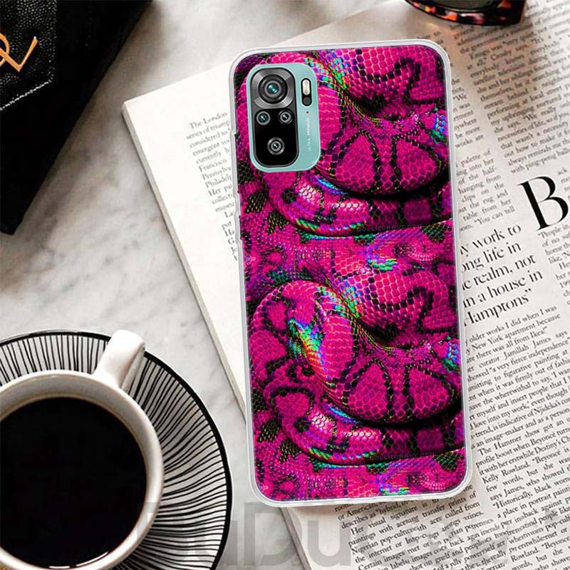 Pink Snake Skin Printing Drawing Cover For Xiaomi Redmi Note 14 13 12S 12 11 Pro Plus Phone Case 11S 10S 10 11E 11T 14Pro 13Pro