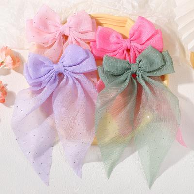 BABY BOWS Elegant Large Bow Ribbon Hair Clip Women Fashion Simple Satin Spring Clip Ponytail Bow Hairpin Girls Hair Accessories
