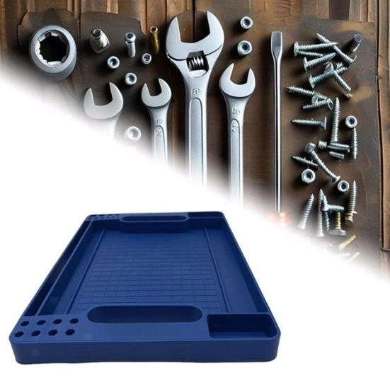 Flexible Tool Tray Non-Slip Rubber Tool Organizer Multi Purpose Tool Mat Tray for Automotive And Home Tools