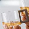 100ml High-borosilicate Glass High-temperature Resistant Tea Cup Household Wooden Handle Mountain Cup Tea