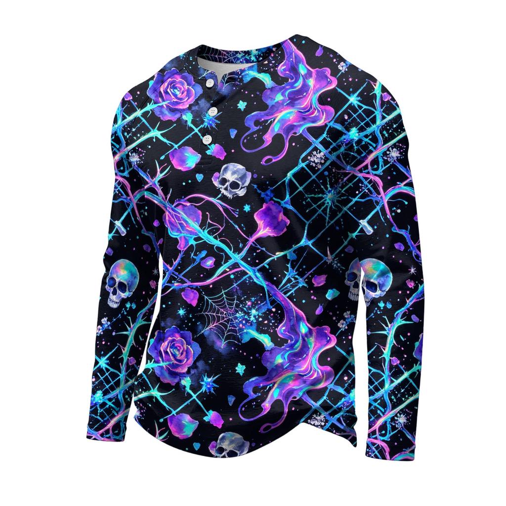 Men's Long Sleeve Shirt Loose Fit Casual Versatile Halloween Top