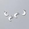 Hot Sales 925 Sterling Plain Silver Bulk Diy Moon Charms for Jewelry Necklace Making  Pendant