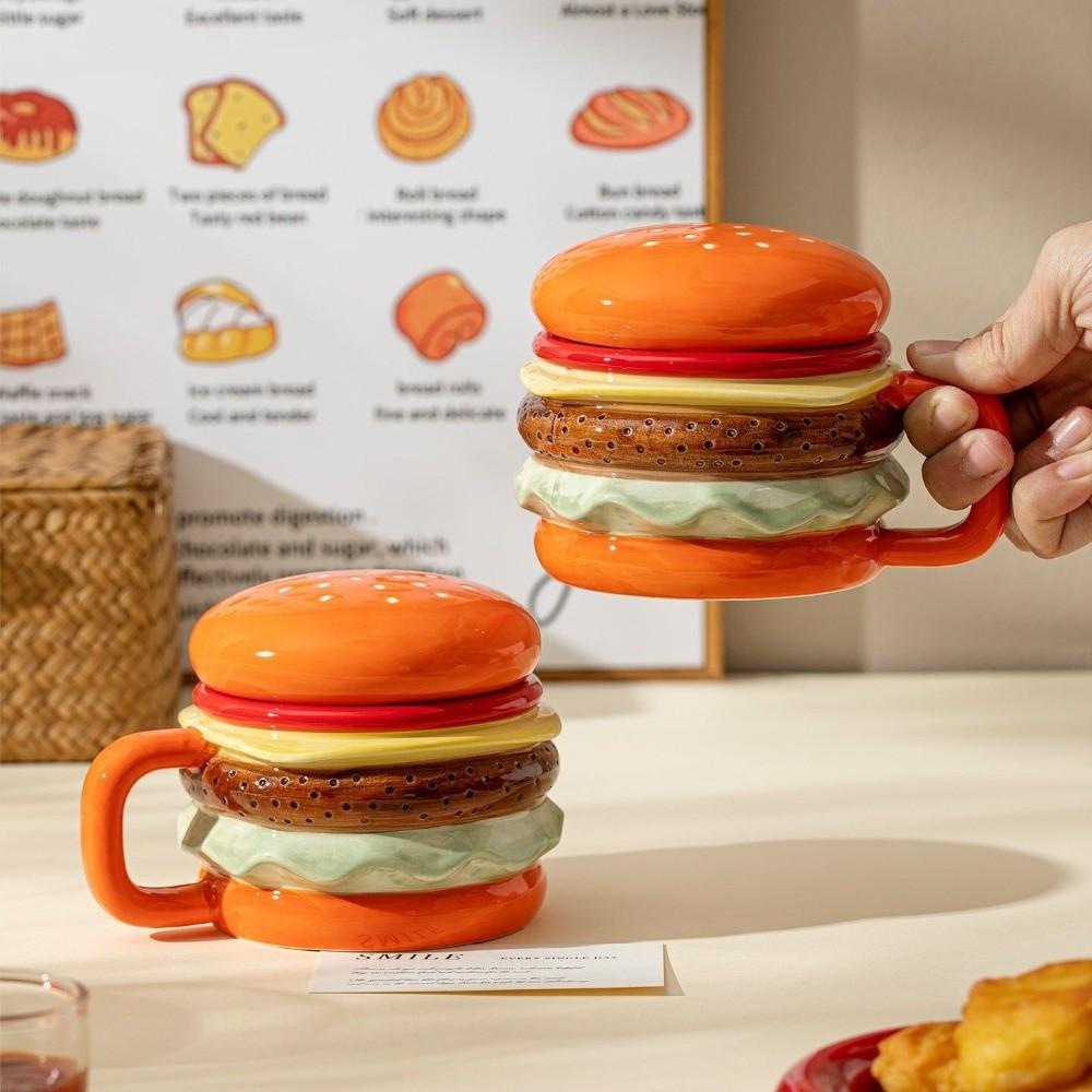 Bright Fun Colors Hamburger Mug Cartoon Breakfast Cup Creative Coffee Cup  Birthday Gift