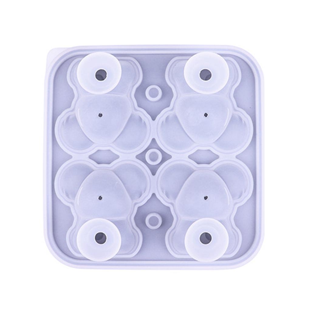 4-Cavity Craft Baking Mould Reusable Silicone Ice Cubes Maker Mould Heat-Resistant for Chocolate Candy Cupcake Topper Decorating