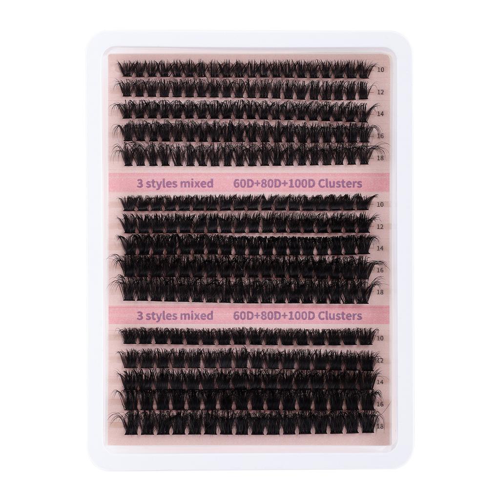 270 Clusters 60D80D100D Thick False Eyelash Set Natural Diy Segmented Single Cluster Eyelashes