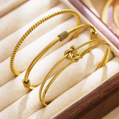 Bracelet Mohua Série Or Vente Chaude Bracelet Nœud Torsadé Haut de Gamme pour Femmes