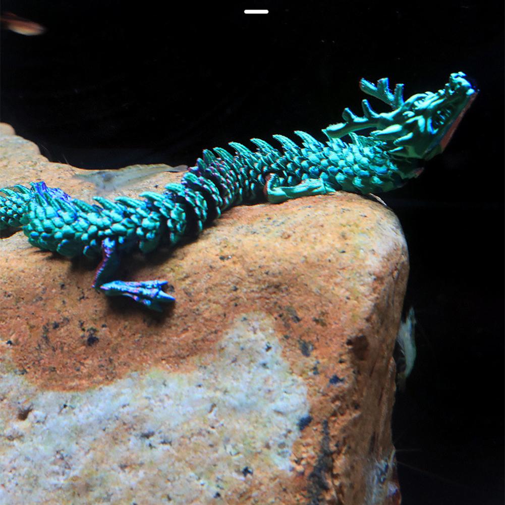 3d Printing Chinese Dragon Ornaments Non Fading Aquarium Fish Tank Decorations For Freshwater Saltwater