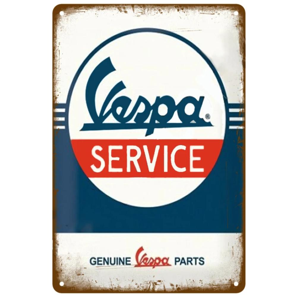 BarArtPro Vespa Tin Sign Art Decor Motorcycles Printed Metal Plaque - Vintage Pin Up Wall Art for Pub Interiors & Cafe Ambiance