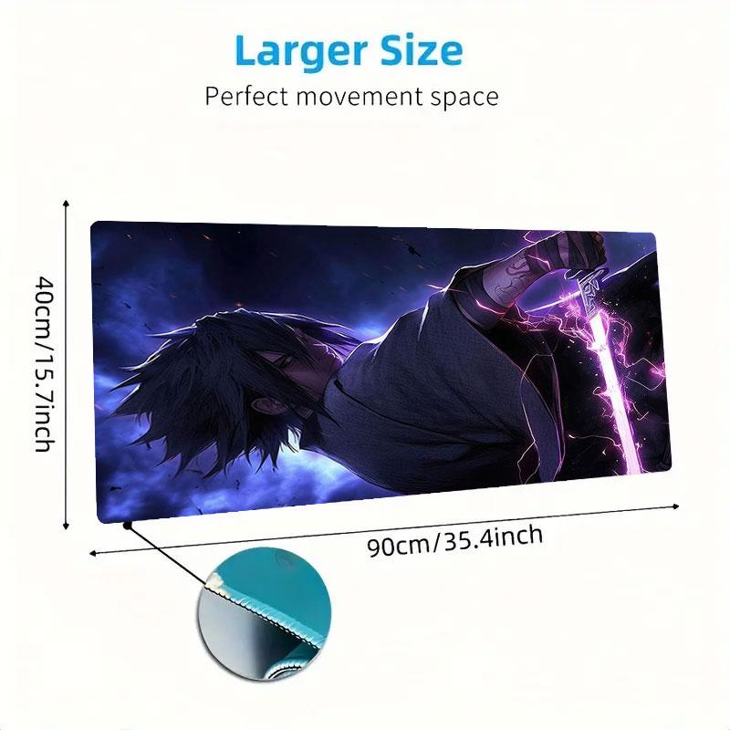 Sasuke Naruto Mouse Pad, Large Gaming Desk Mat, Non-slip XXL Mousepad for Laptop & Tablet, Mini PC Playmat with Stitched Edges