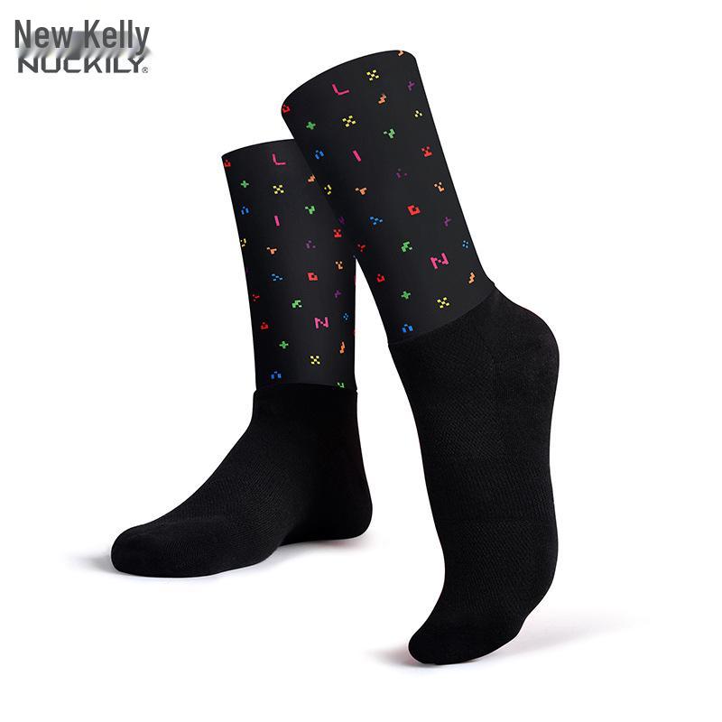 NUCKILY Anti-slip Compression Cycling & Running Socks, Unisex Mid-calf for All Seasons