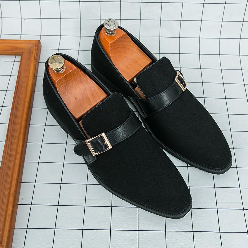 Men s Retro Casual British Business Leather Shoes - Large Size Matte Pointed Toe Formal Shoes 48 чёрный