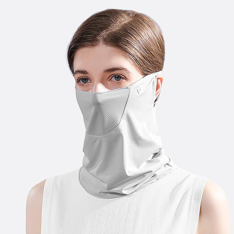 Ice Silk Sunscreen Mask Women Summer Anti-Uv Quick-Drying Face Cover Scarf Breathable Lady Neck Protection Hanging Ear Headband