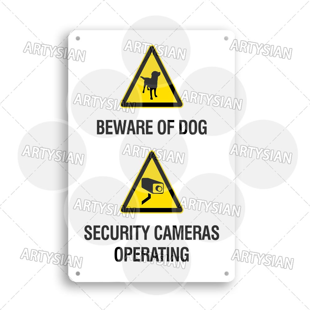 Mfoever Private Property Metal Sign Beware of Dog Security Warning No Trespassing Notice Restricted Areas Enter At Own Risk Plaque