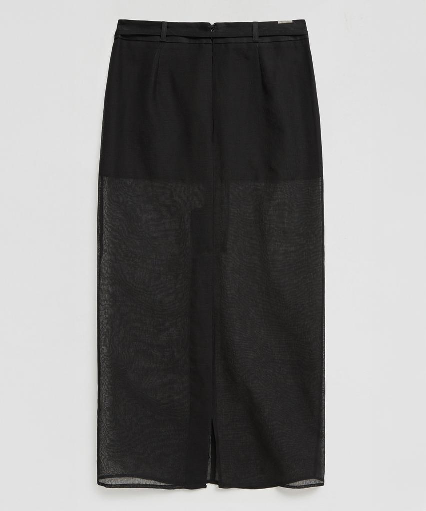 El Mood Woman Sheer Layered Skirt Black