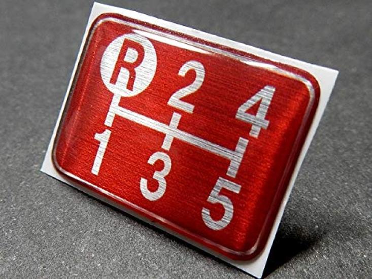 Tuningfan Shift Pattern Upper Left for MT Low Racing Classic Emblem, Red, R, 5-Speed Cars, Back, Pattern, Car, Red, SPE-R502