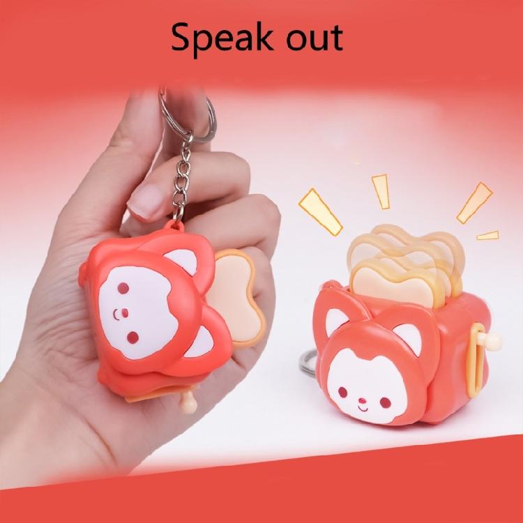 Interactive Toaster Shaped Keychain With Audible Function Lightweight Plastic Simulation Home Car Decoration
