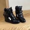 Leder Unsichtbare Einlegesohle Höhenverstellbare High-Top-Schuhe für Damen, Vielseitige Freizeitschuhe für Sportbekleidung