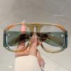 New Oversized Square Wide Leg Anti Blue Light Eyeglasses Women Vintage Red Patchwork Computer Glasses Frame Ladies Sexy Shades
