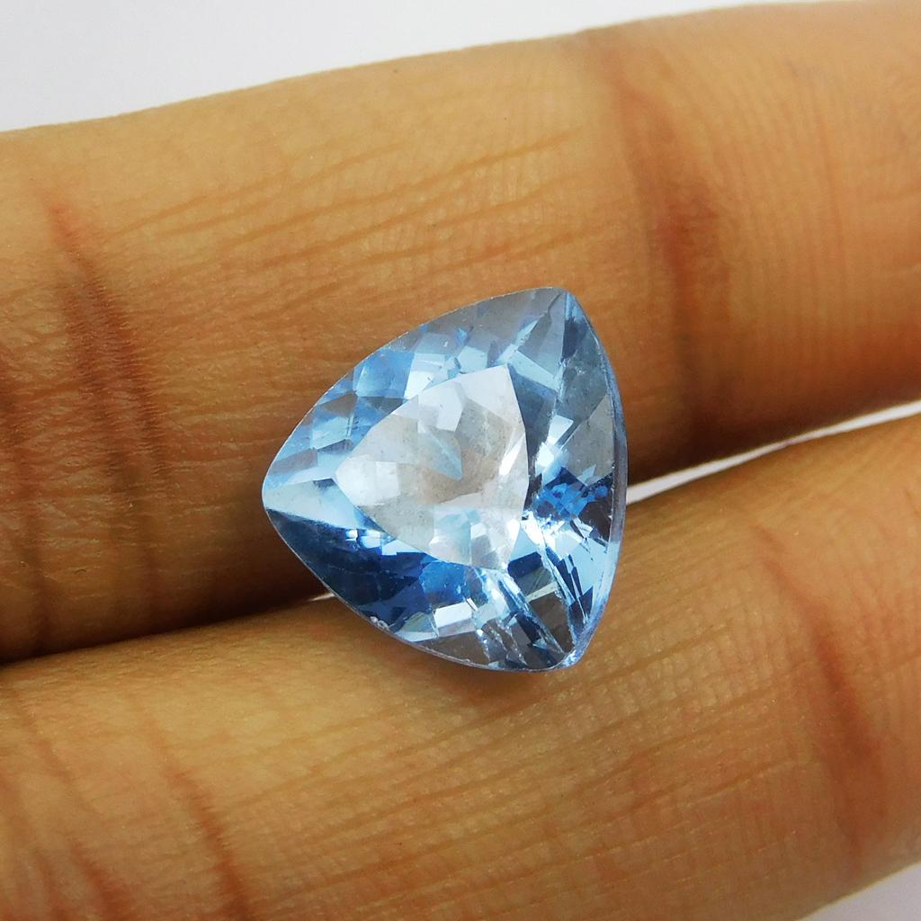 Natural Blue Sapphire Loose Gemstone 6.15 Ct Trillion Cut Ring Making September Birthday Birthstone