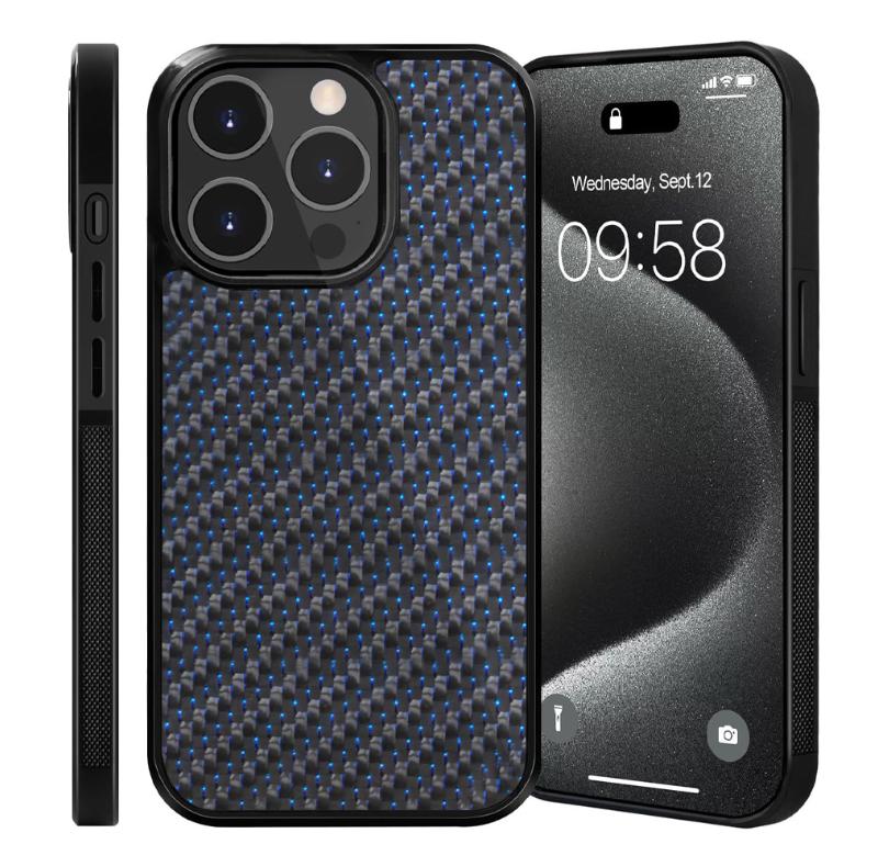 Gloss Carbon Fiber Case for iPhone 11 Pro 100% Real Carbon Fiber Phone Back Full Cover case for iPhone 16pro Max