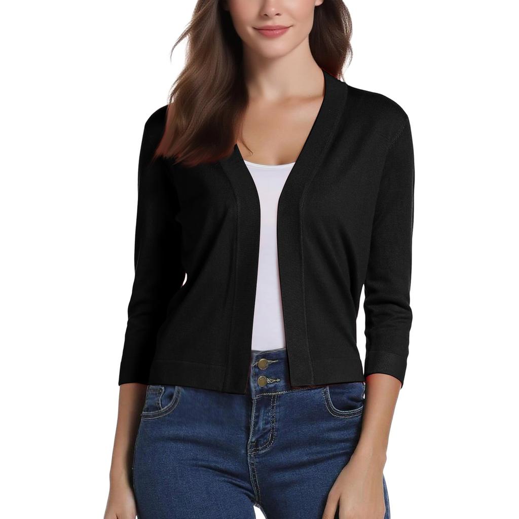 Women's Fashion Versatile Short Jacket Knitted Cardigan Colour Tops