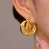 Hong Kong Luxury Gold Crystal Zircon Cross Rings & Opulent Circle Ear Cuffs